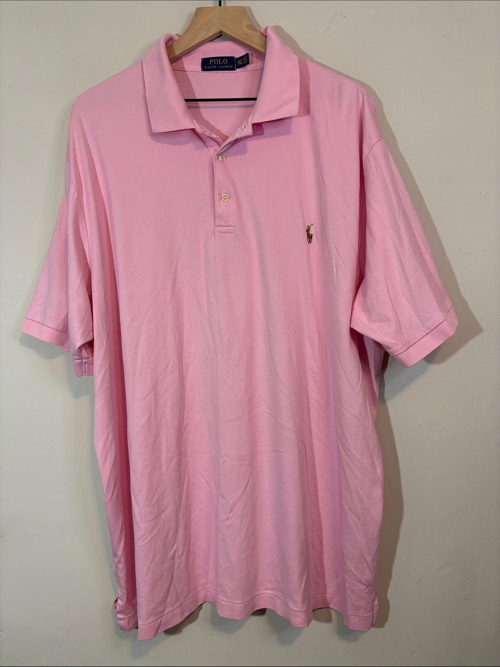 Strawberry Milk Pink Polo Ralph Lauren Classic Fit Short Sleeve Casual Polo 2XLT
